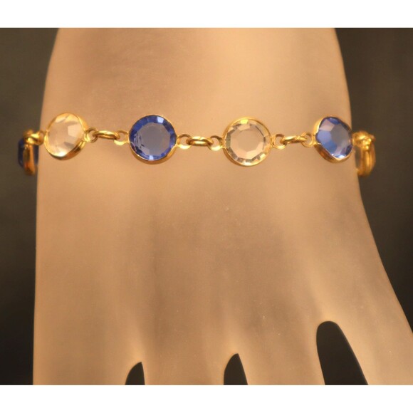 Bezel Set Austrian Crystal Bracelet Swarovski Style - Picture 1 of 3
